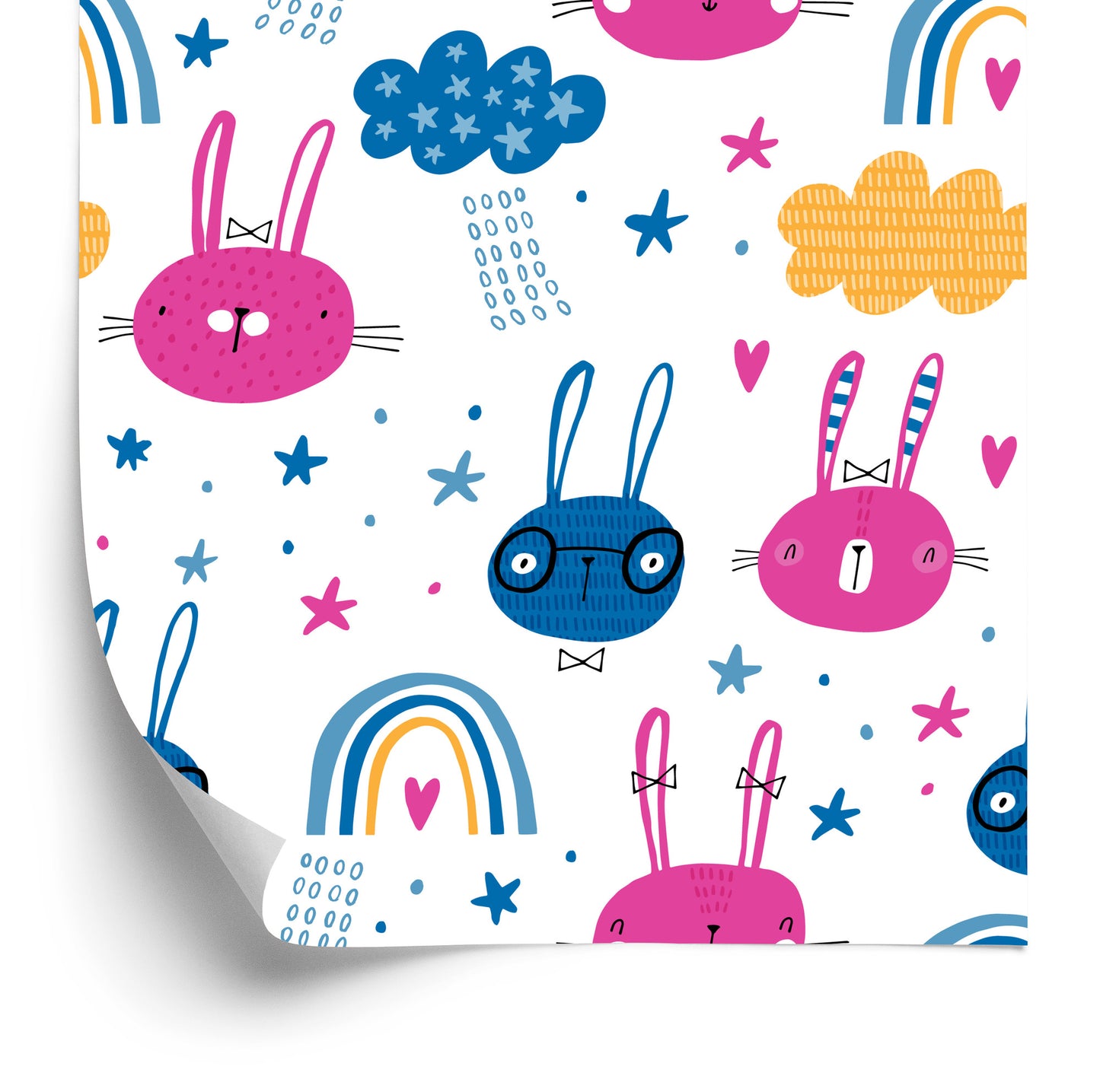 Wallpaper Rabbits With A Rainbow