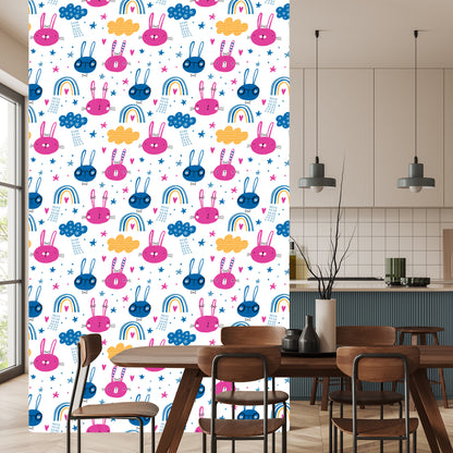 Wallpaper Rabbits With A Rainbow