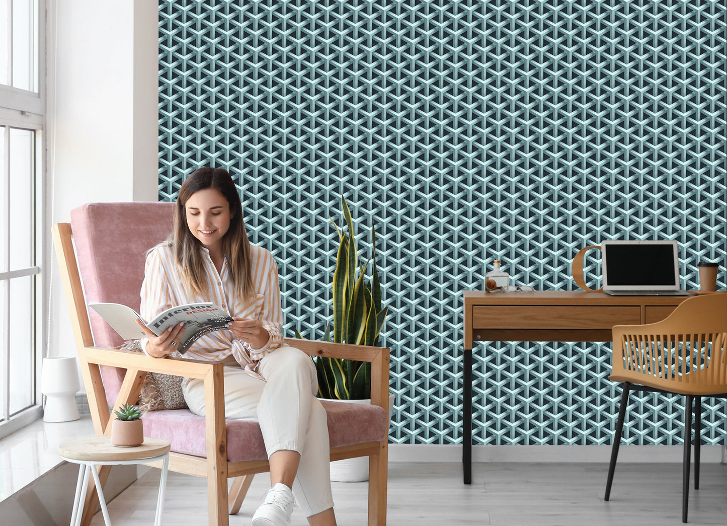 Wallpaper Modern Geometric Pattern