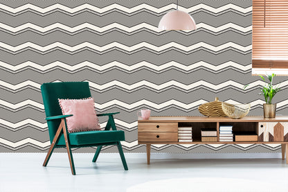 Wallpaper Geometric - Retro Zigzags