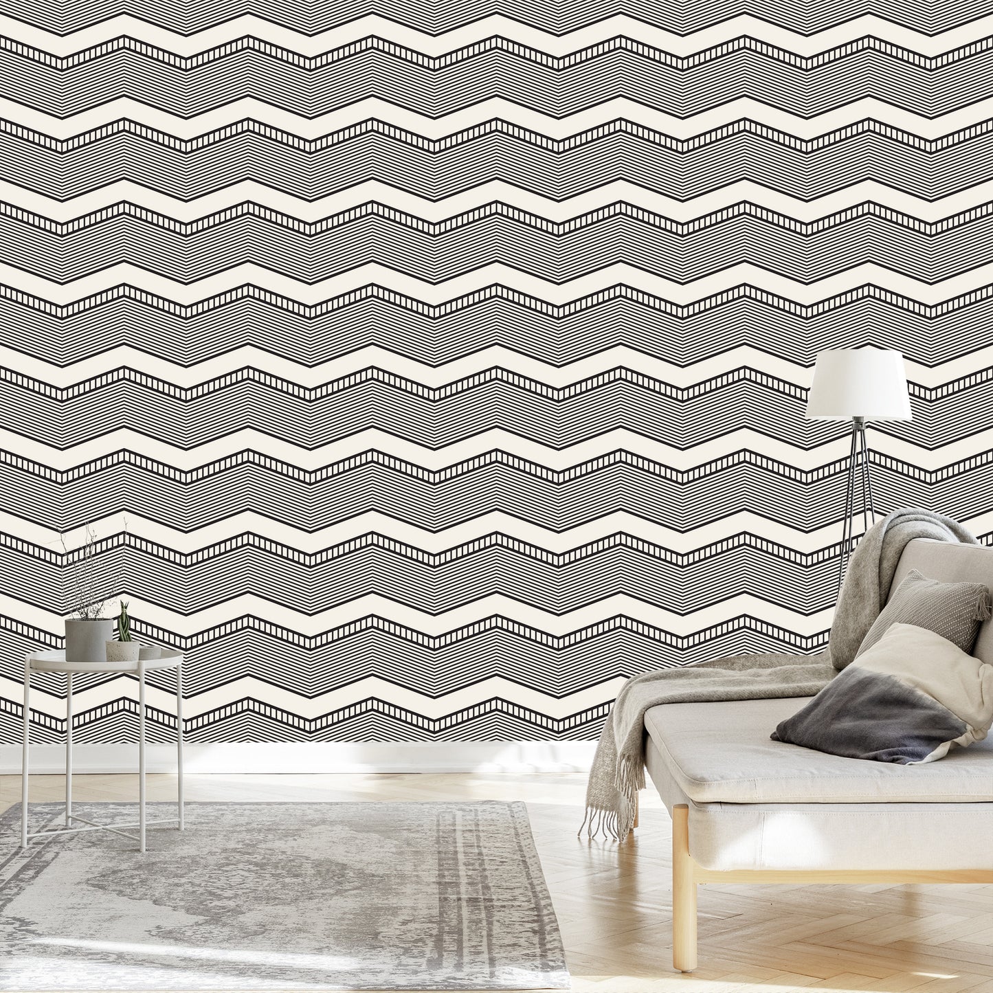 Wallpaper Geometric - Retro Zigzags