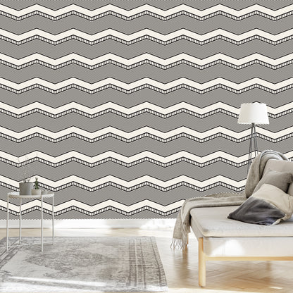 Wallpaper Geometric - Retro Zigzags