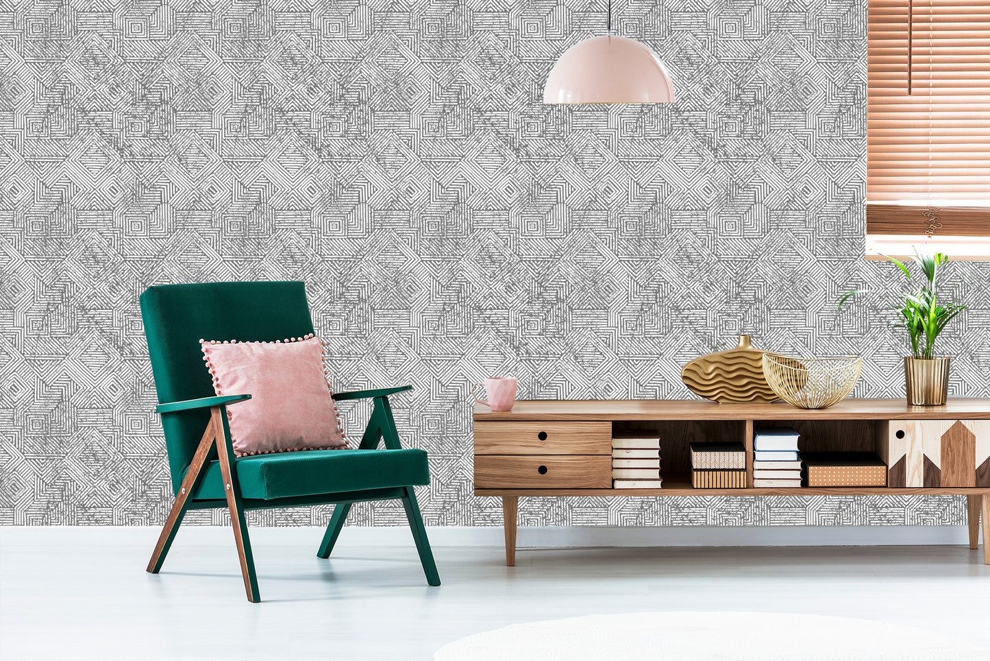 Wallpaper Geometric In Vintage Style