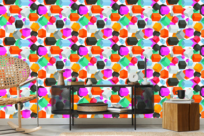 Wallpaper Colorful Cubes - 3D Effect