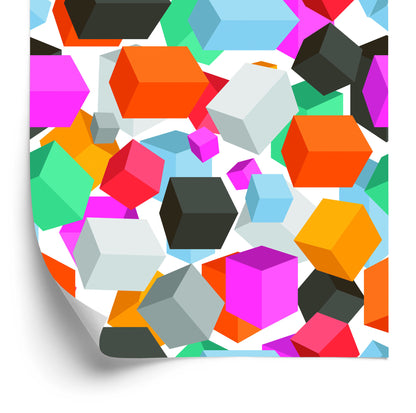 Wallpaper Colorful Cubes - 3D Effect
