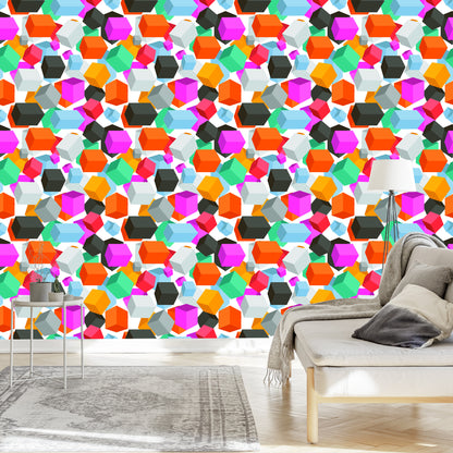 Wallpaper Colorful Cubes - 3D Effect