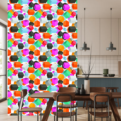 Wallpaper Colorful Cubes - 3D Effect