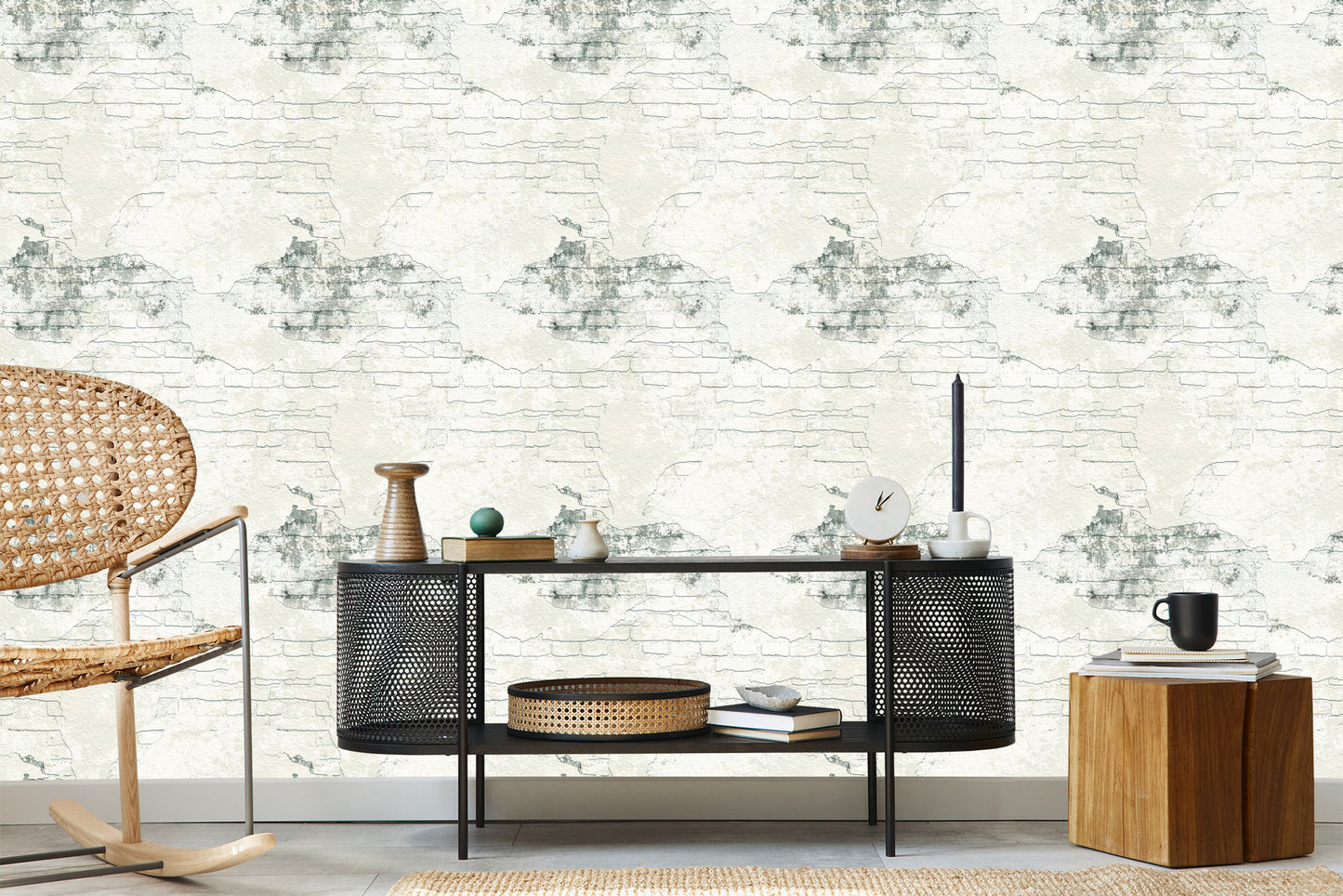 Wallpaper For Bedroom Concrete Beige Bricks Decoration Wall