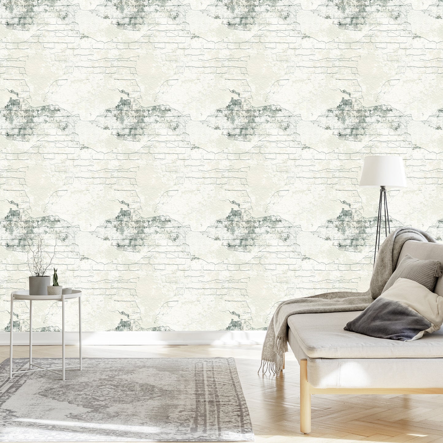 Wallpaper For Bedroom Concrete Beige Bricks Decoration Wall