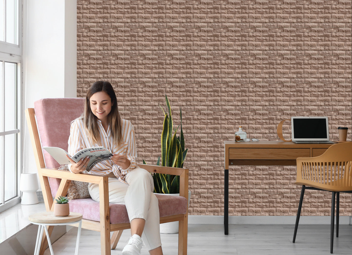 Wallpaper Beautiful Modern Brick - 3D Effect