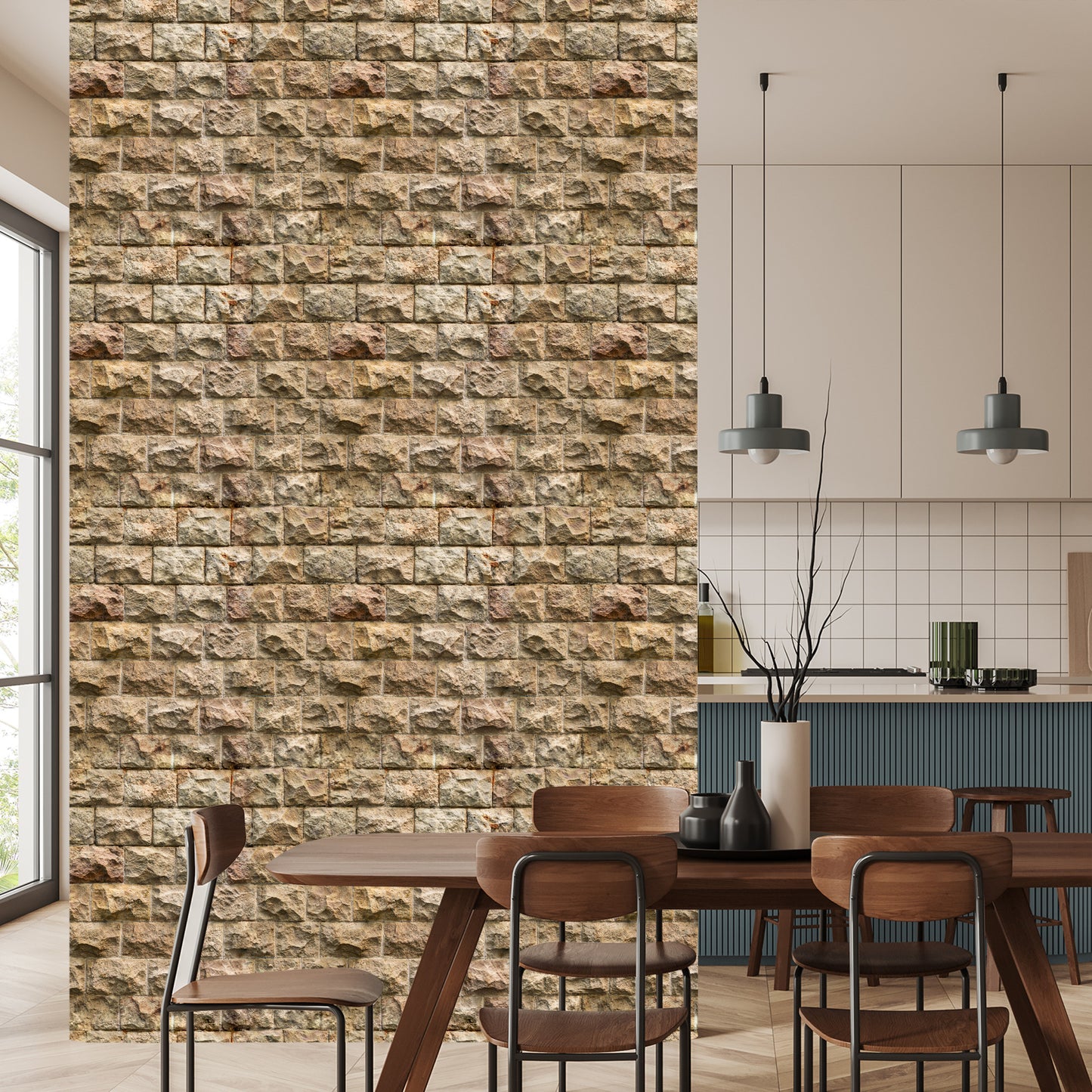 Wallpaper Stone Wall - 3D Effect