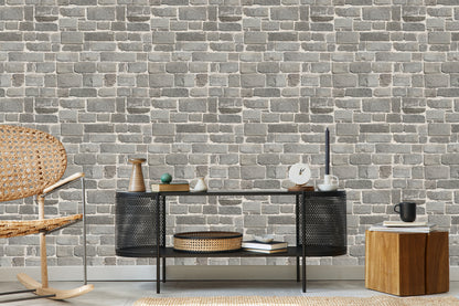 Wallpaper Gray Brick Wall