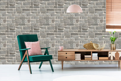 Wallpaper Gray Brick Wall