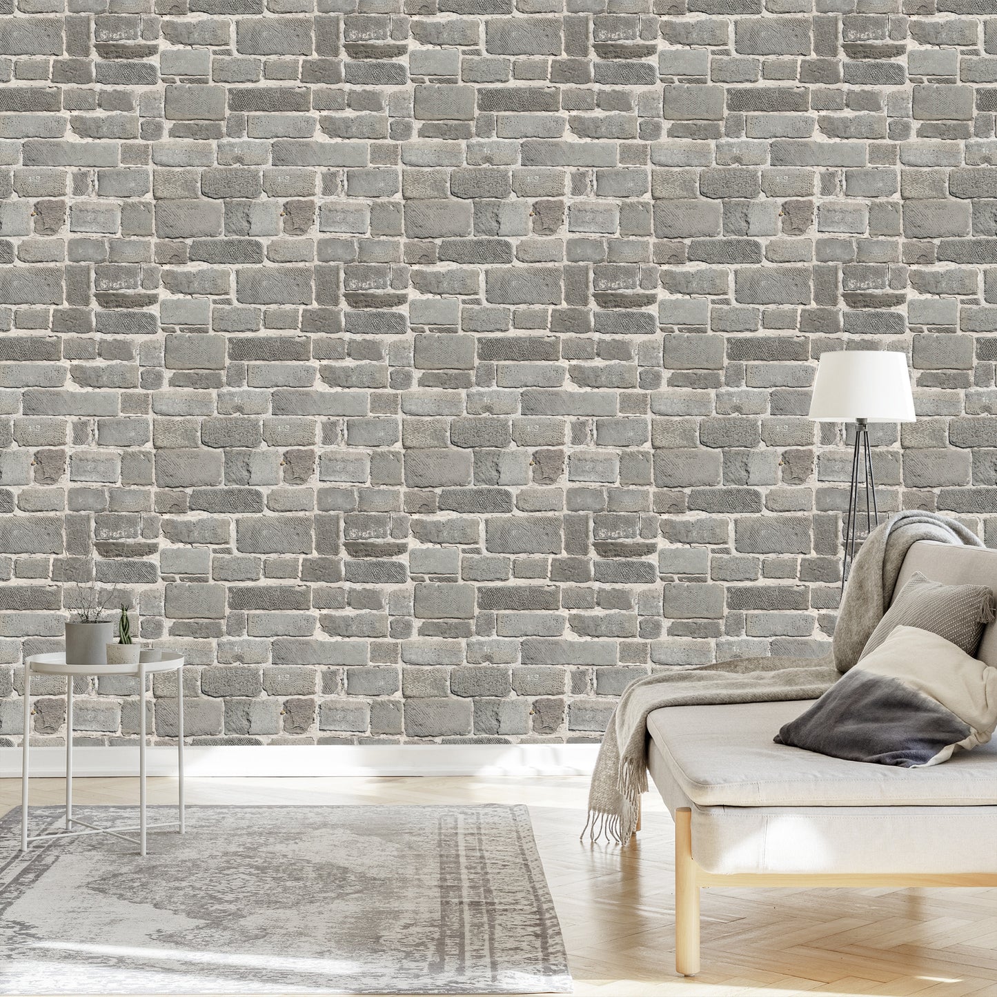 Wallpaper Gray Brick Wall