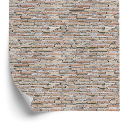 Wallpaper Old Brick Wall Slabs With 3D Effect