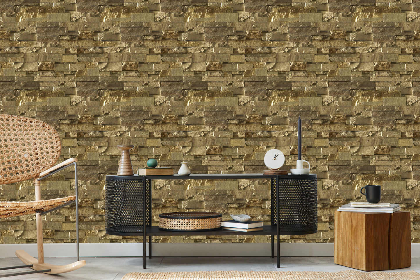 Wallpaper Stone Brick - 3D Effect