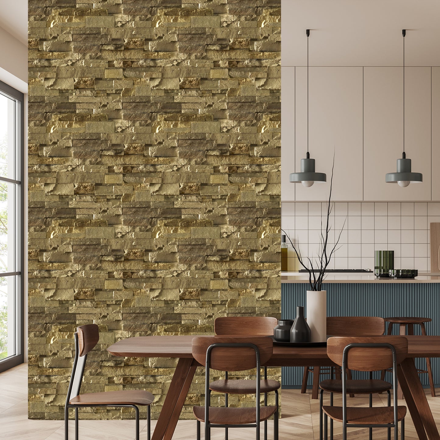 Wallpaper Stone Brick - 3D Effect