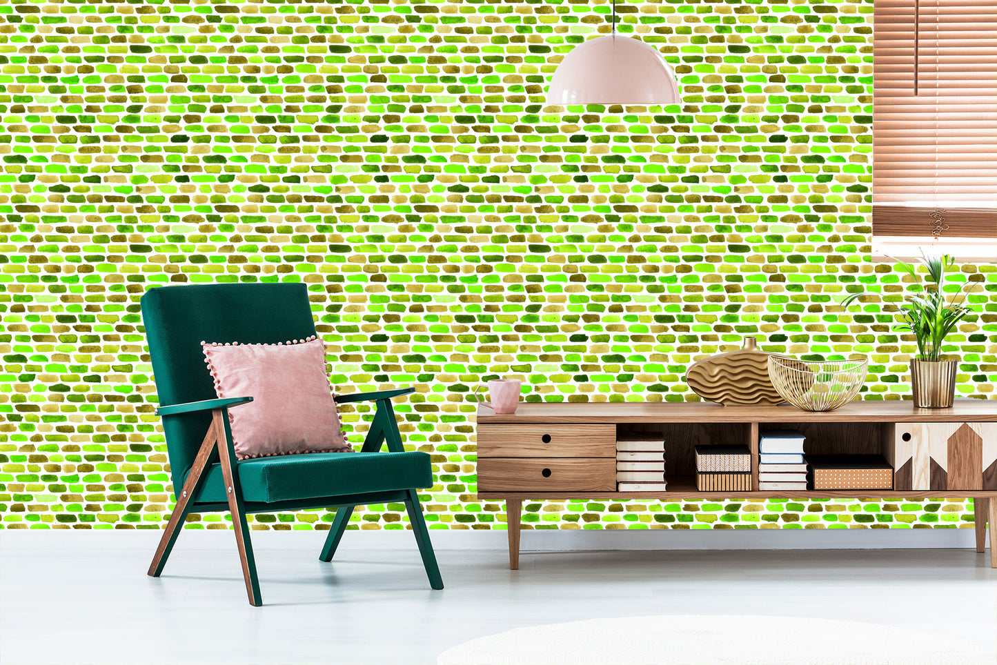 Wallpaper Colorful Building Blocks - Watercolor