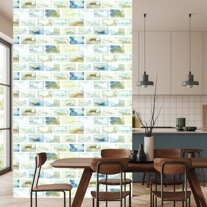 Wallpaper Colorful Bricks - Watercolor