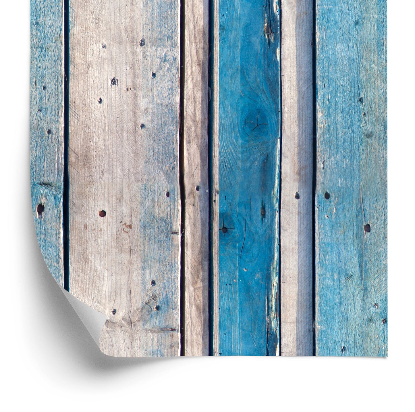 Wallpaper Blue Wooden Planks