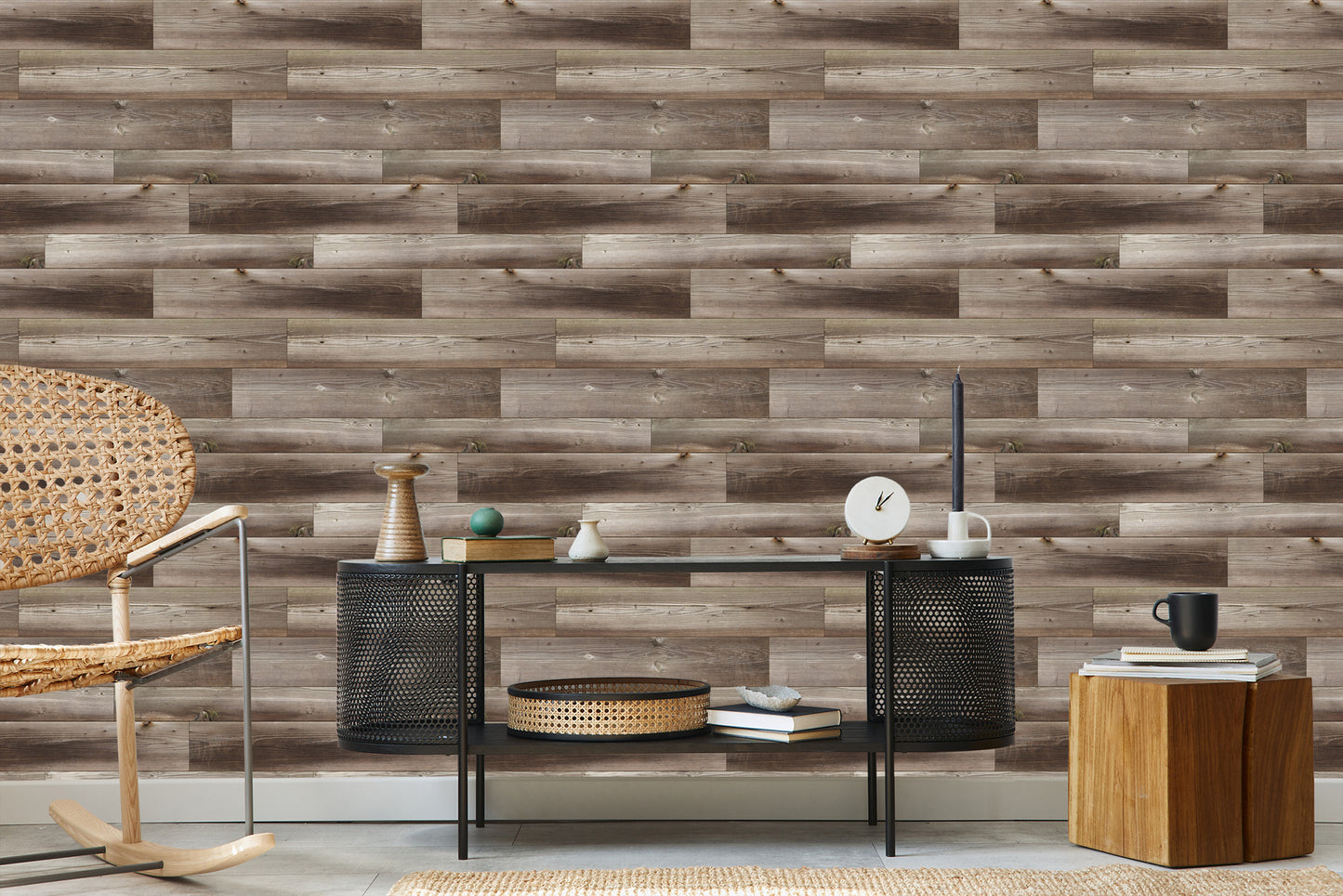 Wallpaper Modern Wooden Planks Pattern