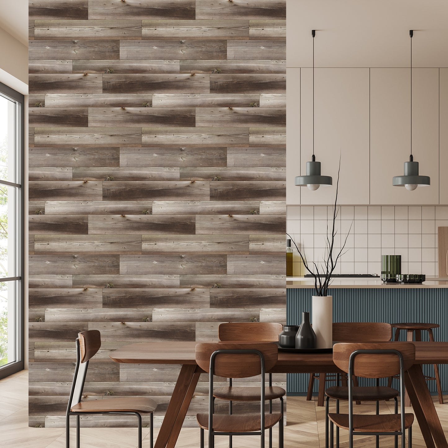Wallpaper Modern Wooden Planks Pattern
