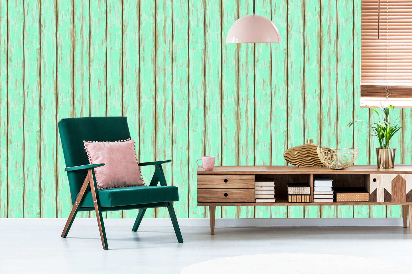 Wallpaper Colorful Wooden Boards With Chips