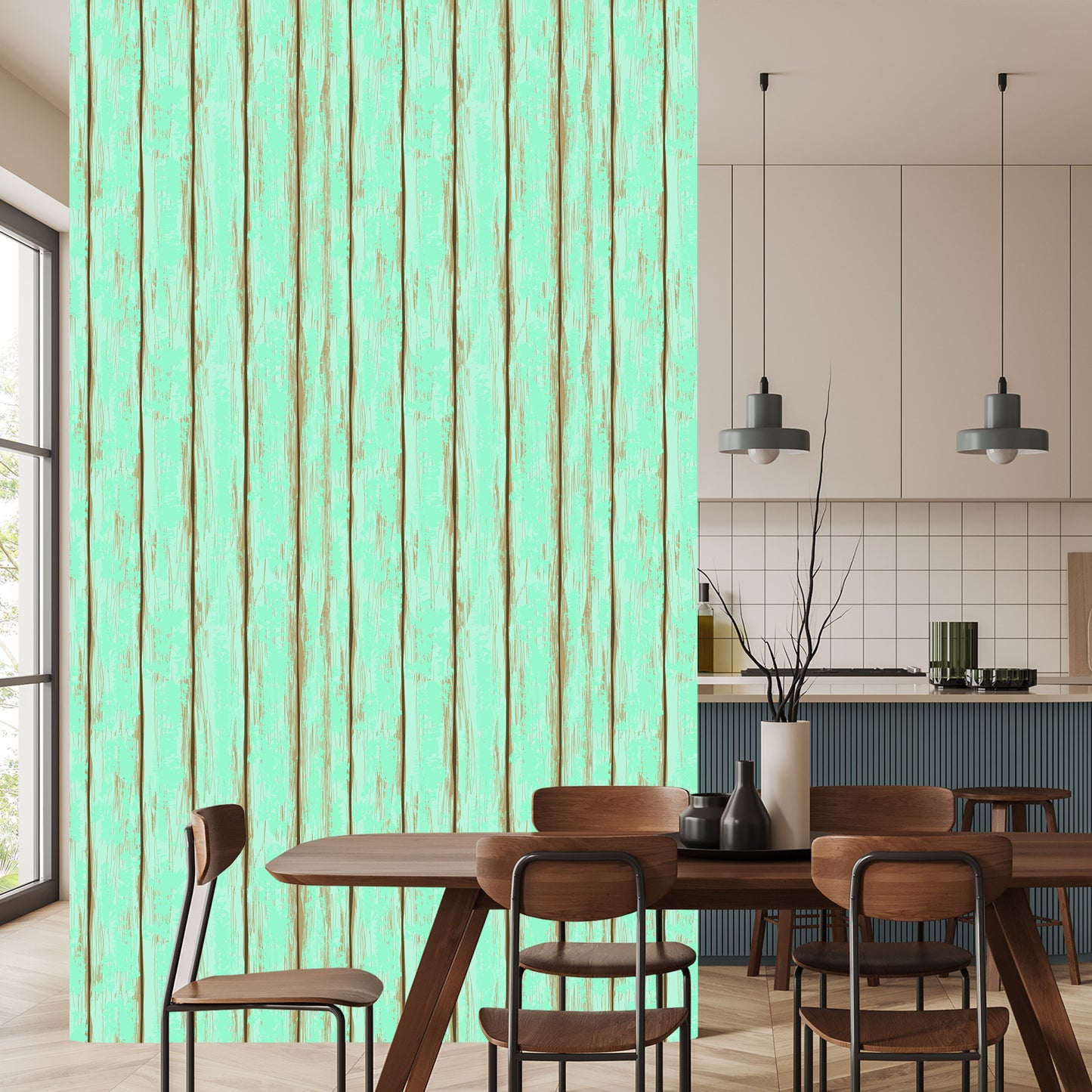 Wallpaper Colorful Wooden Boards With Chips