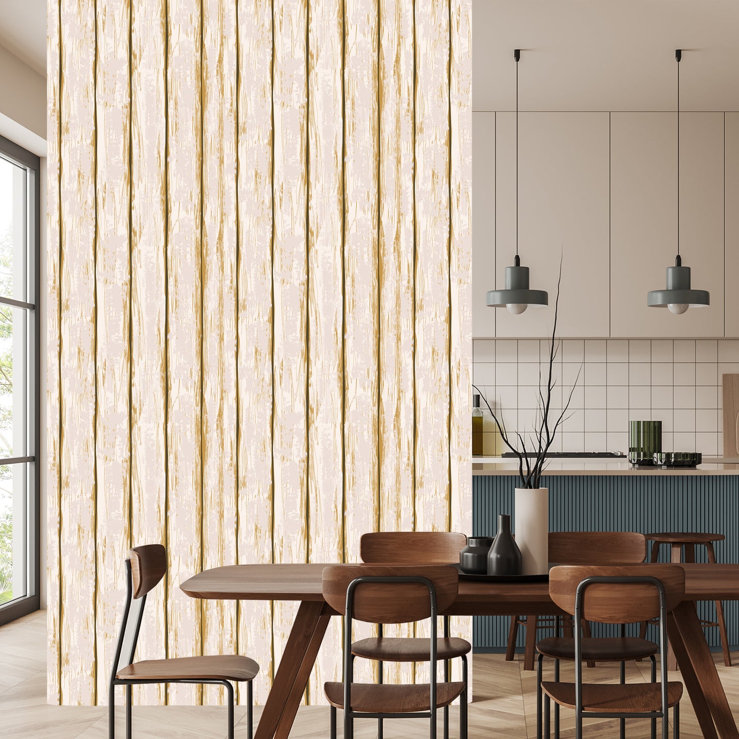 Wallpaper Bright Wooden Planks With Cleaners