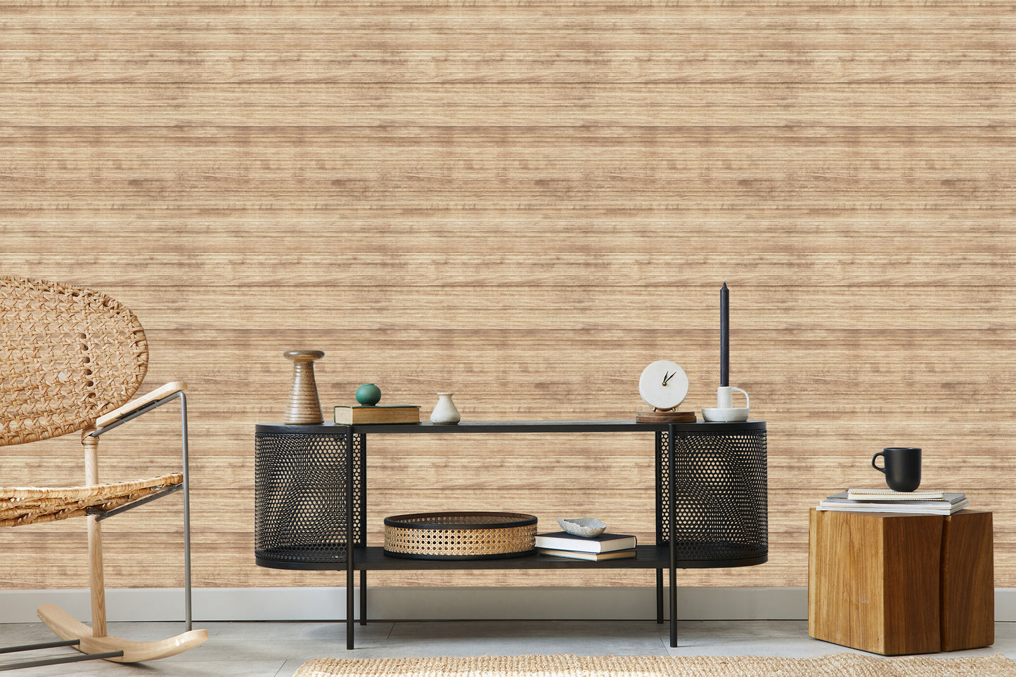 Wallpaper Bright Wooden Pattern