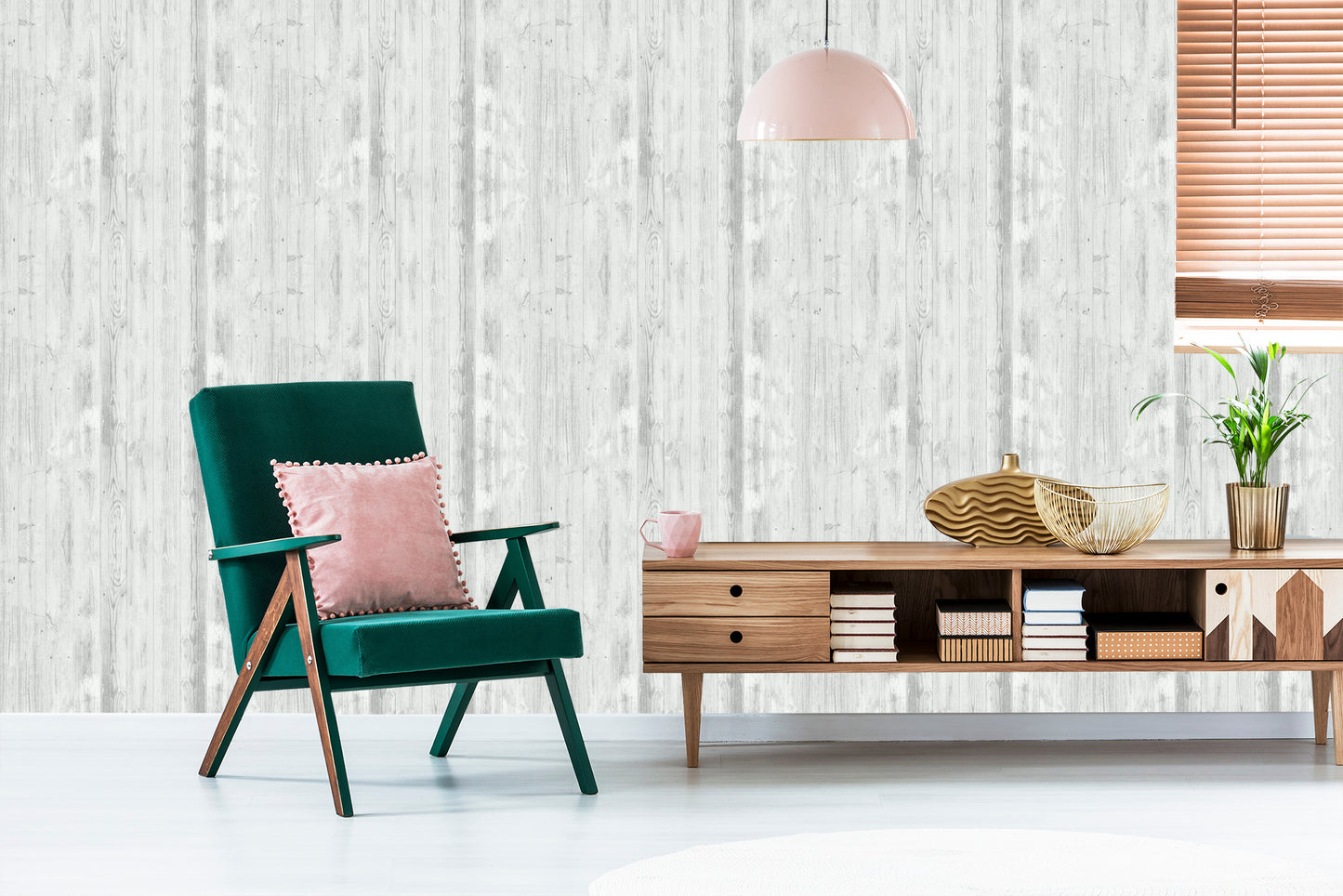 Wallpaper Fashionable Bright Vertical Wooden Planks