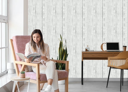 Wallpaper Fashionable Bright Vertical Wooden Planks