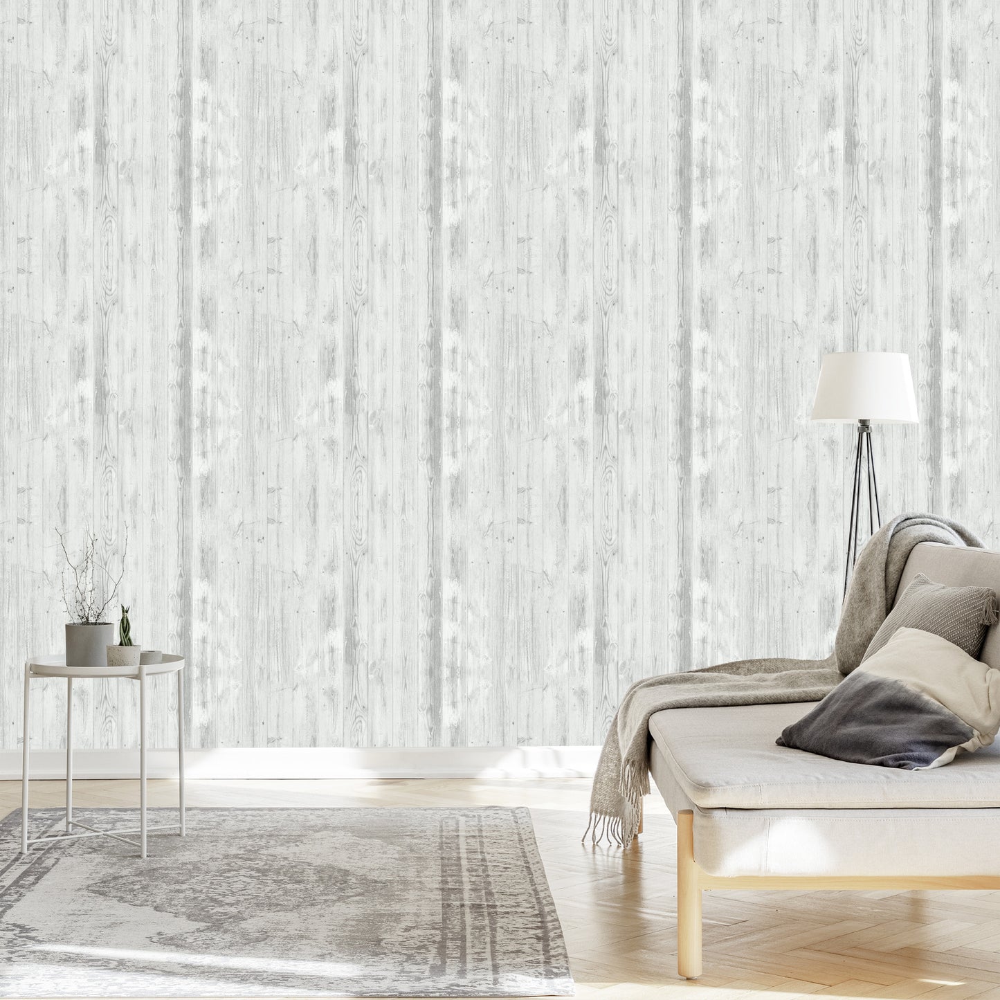 Wallpaper Fashionable Bright Vertical Wooden Planks