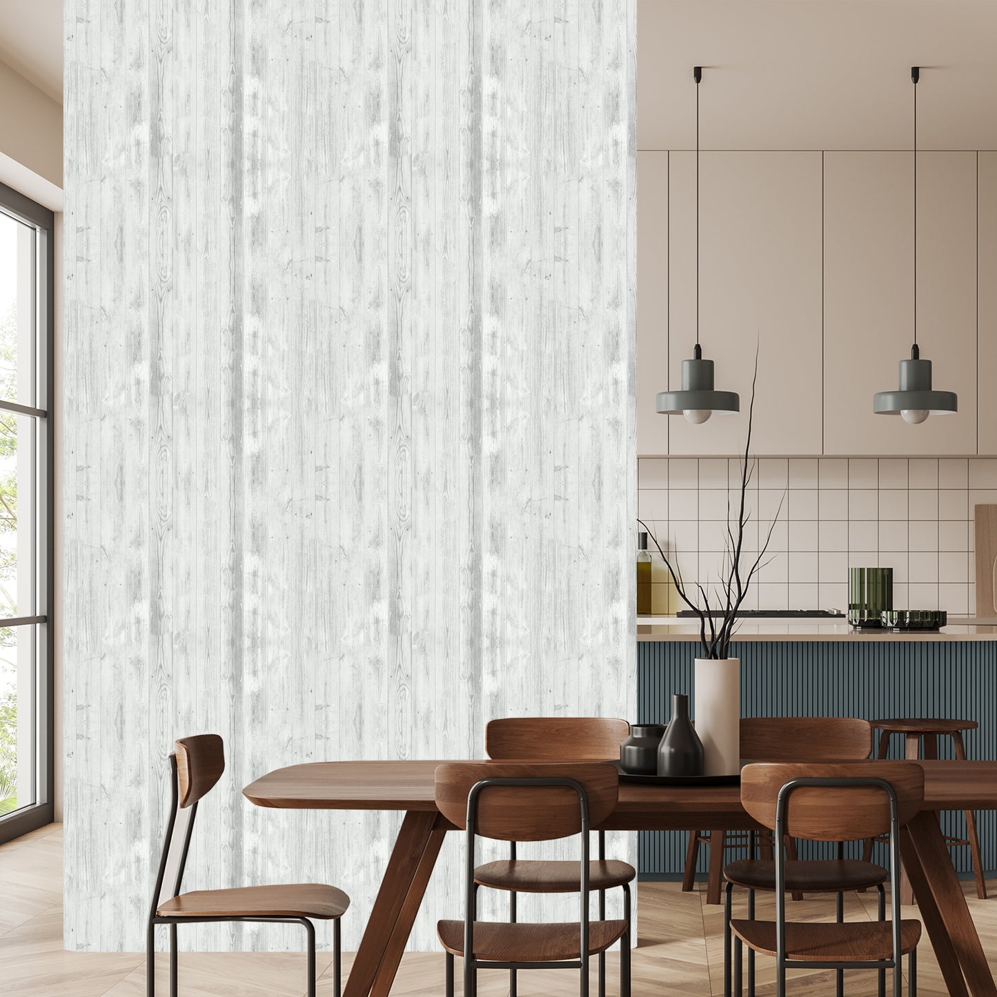 Wallpaper Fashionable Bright Vertical Wooden Planks