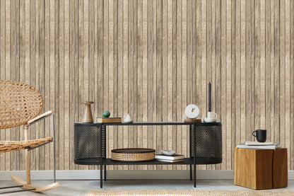 Wallpaper Wooden Planks In Scandinavian Style