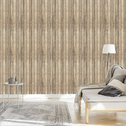 Wallpaper Wooden Planks In Scandinavian Style