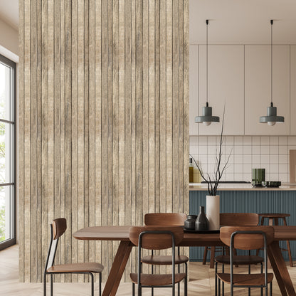 Wallpaper Wooden Planks In Scandinavian Style
