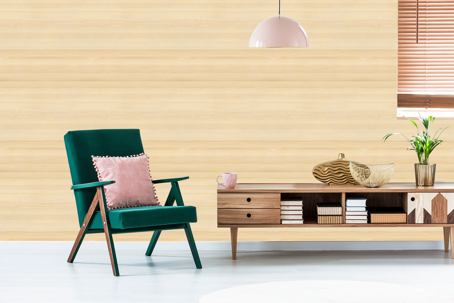 Wallpaper Bright Horizontal Wooden Pattern