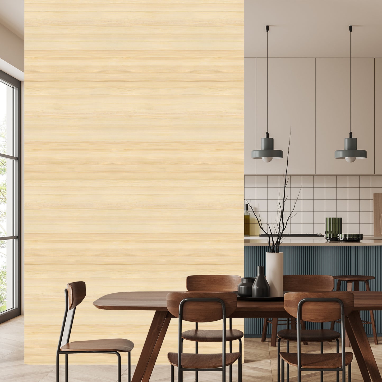 Wallpaper Bright Horizontal Wooden Pattern