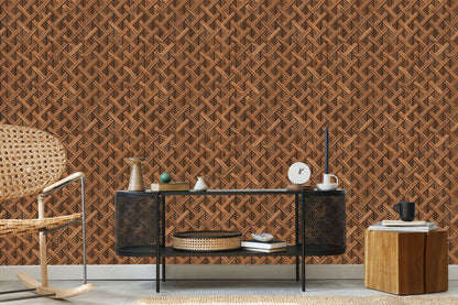 Wallpaper Wooden 3D Geometric Pattern