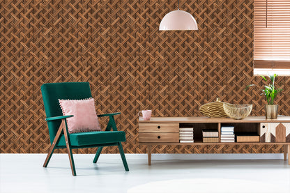 Wallpaper Wooden 3D Geometric Pattern