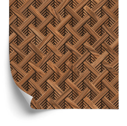 Wallpaper Wooden 3D Geometric Pattern