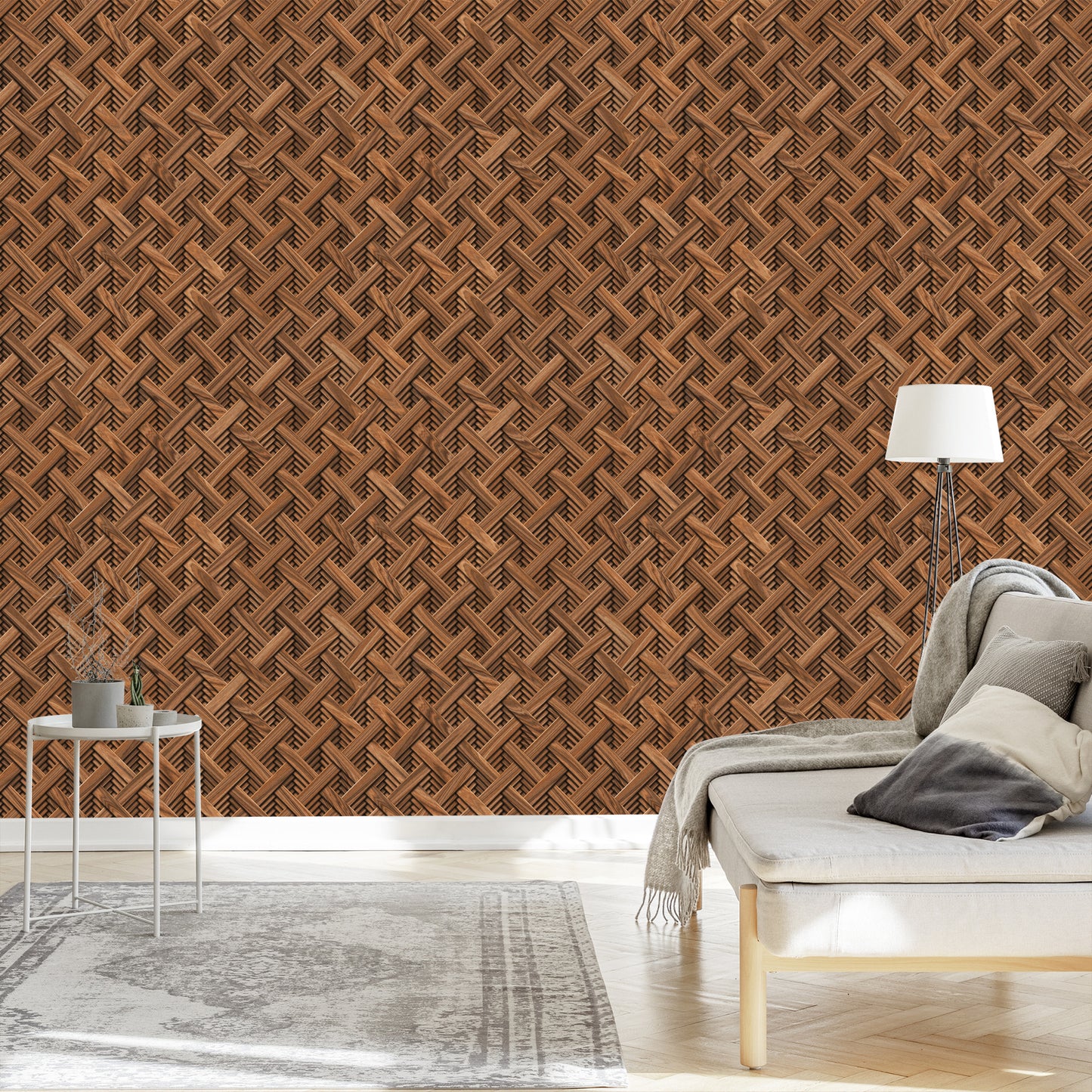 Wallpaper Wooden 3D Geometric Pattern
