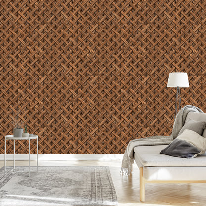 Wallpaper Wooden 3D Geometric Pattern