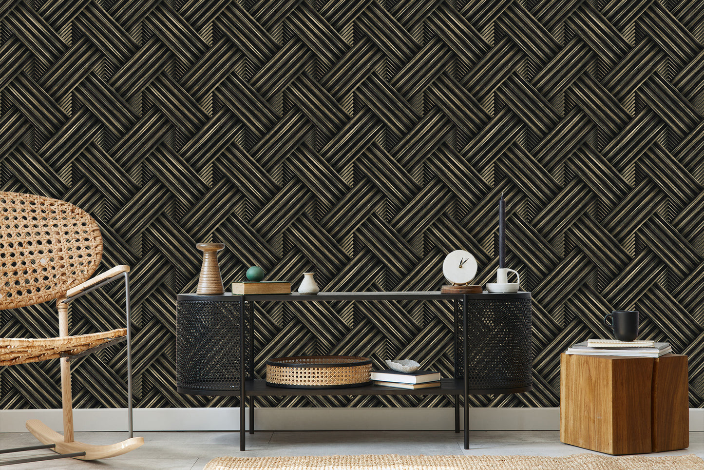 Wallpaper Wooden 3D Pattern