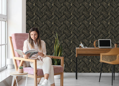 Wallpaper Wooden 3D Pattern