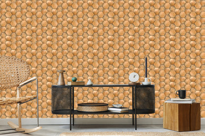 Wallpaper Modern 3D Wooden Pattern