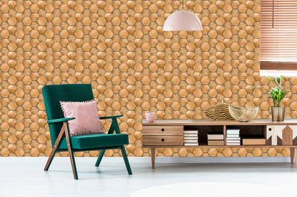 Wallpaper Modern 3D Wooden Pattern