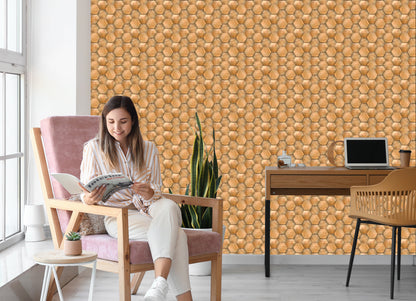 Wallpaper Modern 3D Wooden Pattern