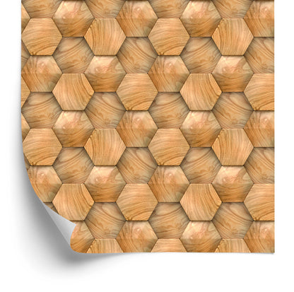 Wallpaper Modern 3D Wooden Pattern